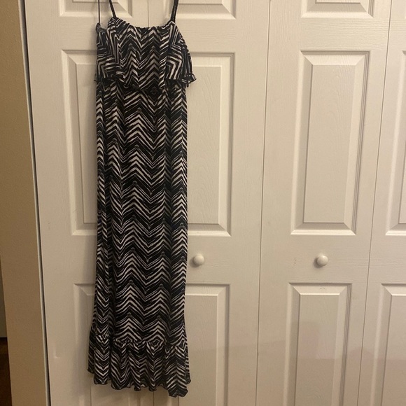 J Valdi black and white maxi dress size‎ XL - Picture 1 of 4